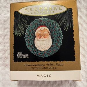 Hallmark Keepsake Ornament - Green and Red Santa Wreath